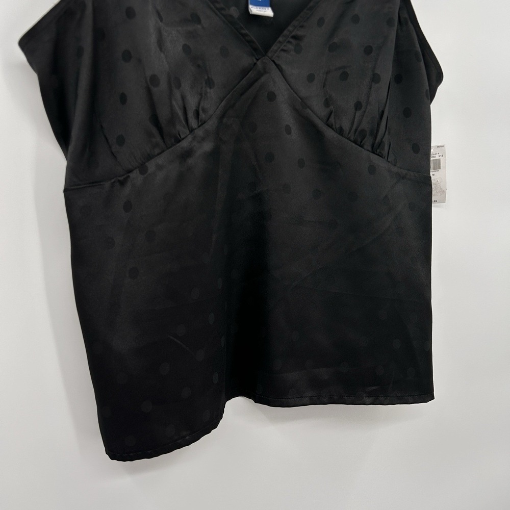 Old Navy Womens NWT Y2K Polka Dot Babydoll‎ Top Size M Black Whimsigoth Fairy - Picture 3 of 9
